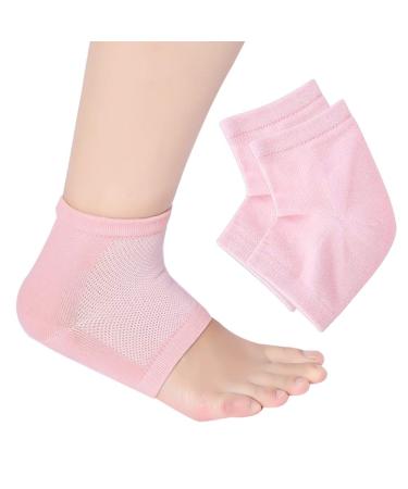Heels socks heel spur bandage for pain relief in plantar fasciitis and ankle pain open toes soft comfy relaxation socks gel compression socks for men & women (pink) 2975681031