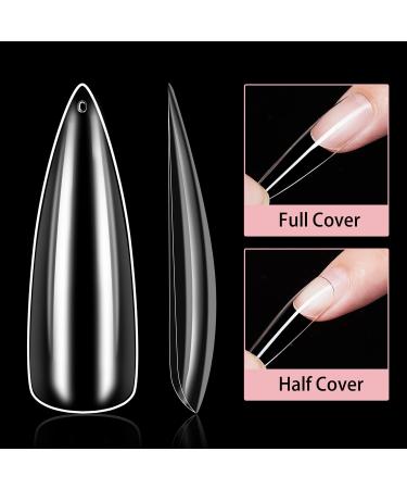 Makartt 240Pcs Soft Gel Full Cover Nail Extensions Kit | XXL Stiletto Nail Tips | Press on Nails with Glue and File - Buy Online on GoSupps.com