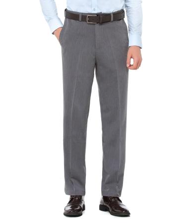 clothin Men's Expandable Waist Flat Front Golf Pants Classic Fit 38W x 30L Grey