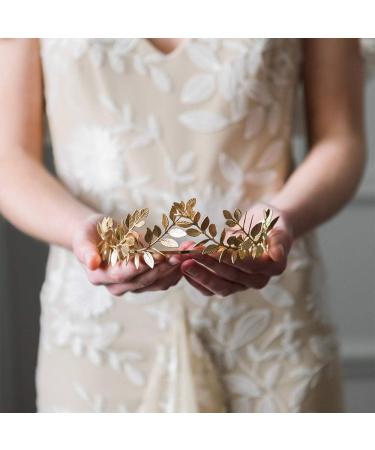 Anglacesmade Bridal Headband Leaf Vine Headband Gold Leaf Crown Leaf Tiara Wedding Headpiece Bridesmaid Prom Festival Hair Accessories for Women and Girls(Gold) - Buy Online on GoSupps.com