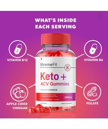 Xtreme Fit Keto ACV Gummies for Weight Loss - 60 Gummies - Shark Tank Apple Cider Vinegar Oprah Winfrey - XtremeFit - Buy Online on GoSupps.com