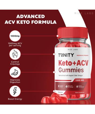 Trinity Keto Gummies with ACV for Advanced Weight Loss - 60 Gummies - Buy Online on GoSupps.com