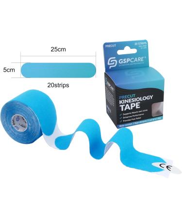 Pre-Cut I Kinesiology Tape Elastic Sports Tape Used to Prevent Muscle Damage Protect Joints and Relieve Muscle Pain 20 Pieces of Pre-Sliced 5cm*5m Medical Tape.(Blue) Blue Pre-Cut I - Buy Online on GoSupps.com