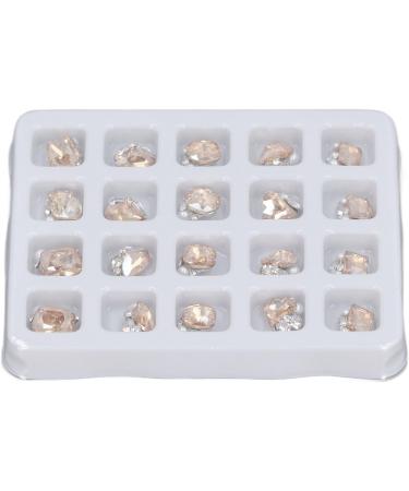 Nail Rhinestones Different Shape Rhinestone Nail Decoration Luxury 20pcs Nail Design Sparkling for Women for Travelling (Champagne) - Buy Online on GoSupps.com