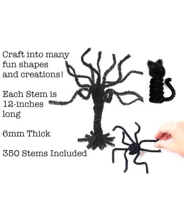 Iconikal Black Pipe Cleaners Craft Chenille Stems - 350-Count DIY Art Supplies - Buy Online on GoSupps.com