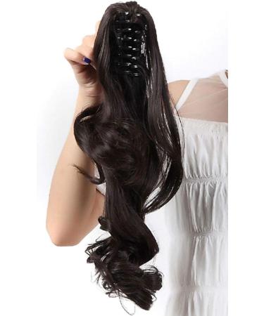 S-noilite Clip in Ponytail Extension Curly Wavy Synthetic Hairpiece 18 Dark Brown 145g - Buy Online on GoSupps.com