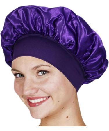 Satin Hair Towel Hair Towel for Sleeping Hair Towel - Satin Hair Towel for Women Anti Frizz Satin Towel Turban Protective Wrap for Hair purple - Buy Online on GoSupps.com