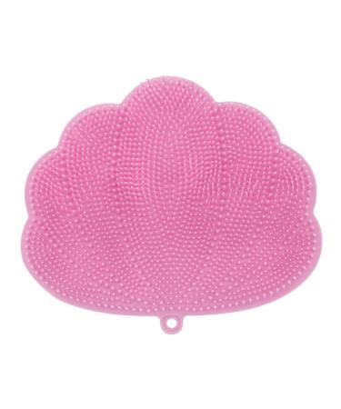 Foragrl shower foot massage device with suction cups wall-mounted back scrubber for shower free-handed foot scrubber mat 30 x 25.5 cm pink