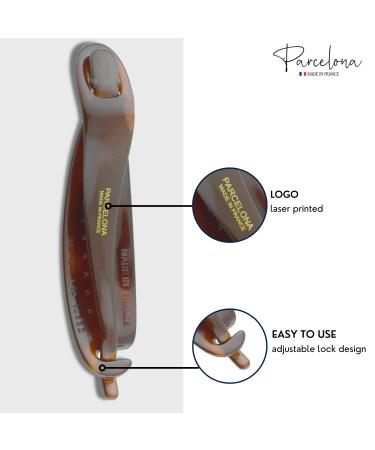 Parcelona French Sleek Tortoise Shell Brown Large 4 1/2 Celluloid Hair Clip - No Slip Grip, Metal-Free, Strong Hold - Made in France - Buy Online on GoSupps.com