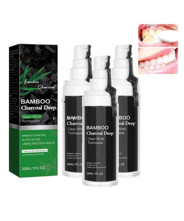 Bamboo Charcoal Deep Toothpaste activated carbon toothpaste -tooth whitening bamboo charcoal toothpaste -naturish -black toothpaste white teeth toothpaste white teeth (3PCs)