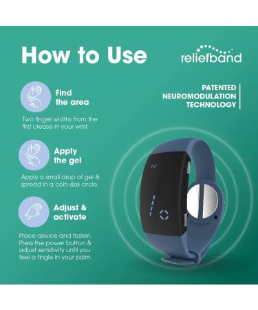 Reliefband Premier Anti-Nausea Wristband | FDA Cleared Motion Sickness Relief | Drug Free | Slate Blue - Buy Online on GoSupps.com