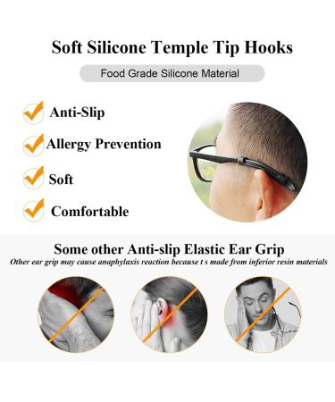 Ksjehw Silicone Anti-Slip Covers for Glasses - 20 Pairs Comfort Brackets & Ears - Ideal Accessories for Glasses & Sunglasses - Buy Online on GoSupps.com