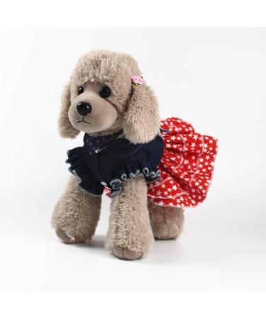 Barrageon Dogs Kneid Sweet Princess Rock Clothing - Summer Bowknot Outfit for Puppies & Cats | Blue Yellow Stripes | Medium Size (20 cm Back Length) - Buy Online on GoSupps.com