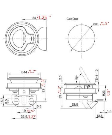 SZYNLIF 2Pack Flush Pull Slam Latch 1.5 Handle Lift Non-Locking for Boat RV Metal Door Locks - Buy Online on GoSupps.com