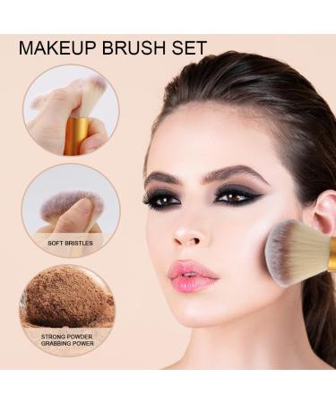 Saycker 18 Pcs Travel Makeup Brush Set with Soft Bristles - Concealer & Eye Shadow Brushes + Storage Bag & Cleaning Brush - Perfect for Beginners - Buy Online on GoSupps.com