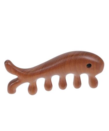 Beavorty Jade Facial Massage Comb - Wooden Fish Shape Anti-Static & Sandalwood Hair Tubing Tool - Buy Online on GoSupps.com