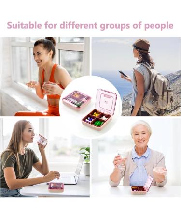 ACWOO Pill Organizer - 7-Day Portable Medication Box with 4 Compartments - Travel-Friendly Daily Pill Dose (Dark Red) - Buy Online on GoSupps.com
