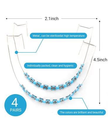 4 Pair of Temporary Tooth Decoration Teeth Retainer Practical Brackets para Dientes Sturdy Retenedores de Dientes Ortodoncia Props for Dental Students to Practice (Blue) - Buy Online on GoSupps.com