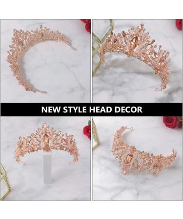 FRCOLOR Pink Tiara Crown Crystal Silver Headband Diamond Bridal Headdress Wedding Prom Crown Hair Accessories for Women Girl Birthday Wedding Christmas Party Favor Ornaments - Buy Online on GoSupps.com