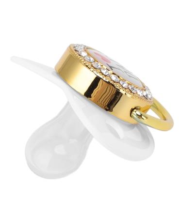 Baby Pacifier - BPA Free Rhinestone Design | Silicone Newborn Pacifier for 6-18 Months (White) - Buy Online on GoSupps.com