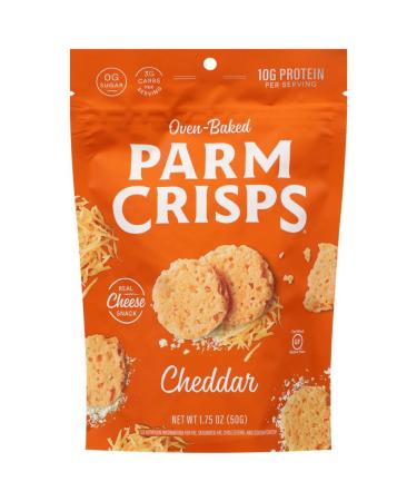 ParmCrisps - Cheddar Cheese Crisps Made Simply with 100% REAL Cheese | Healthy Keto Snacks Low Carb High Protein Gluten Free Oven Baked Keto-Friendly | 1.75 Oz (Pack of 12)