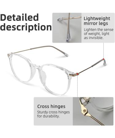 UpaClaire Anti Blue Light Glasses for Women - Transparent Frame White & Opulent Garden Design | Stylish Eye Protection International Shipping - Buy Online on GoSupps.com