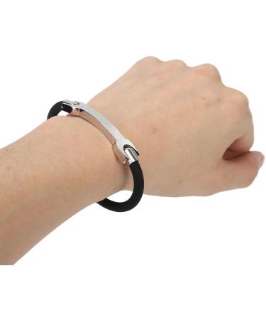 Static Electricity-Proof Balance Bracelet | Washable Waterproof Silicone Band with Negative Ions for Jogging - Black - Buy Online on GoSupps.com