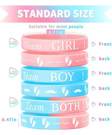 LYNNRICK Gender Reveal Bracelets - 40pcs Team Boy & Team Girl Bracelets for Perfect Gender Reveal Party - Buy Online on GoSupps.com
