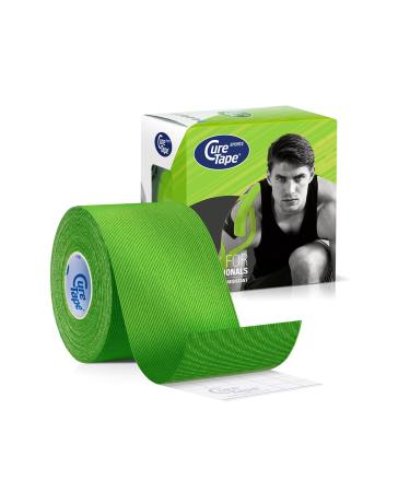 Curtape Sports Kinesiology Tape |25% more adhesive power |Waterproof & latex -free kinesiotapes |Sports tape for injuries & complaints |T V certified |5cm x 5m |Lime - Buy Online on GoSupps.com