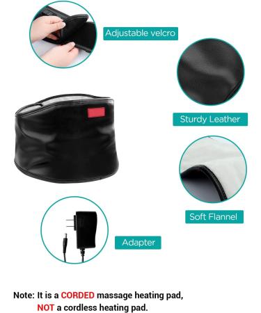 Heating Pad with Massager - Back Pain Relief Strap - 55 Long - 3 Heat Settings - 9 Vibration Modes - Auto-Off - for Low Back, Abdominal, Waist - 8 x 40 Inch - Buy Online on GoSupps.com