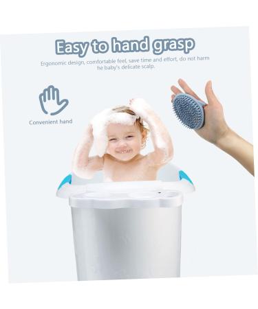 Silicone Scalp Shampoo Brush for Infants & Kids | Exfoliating Hair Massage Brush - Blue 11.5x10x2CM - Buy Online on GoSupps.com