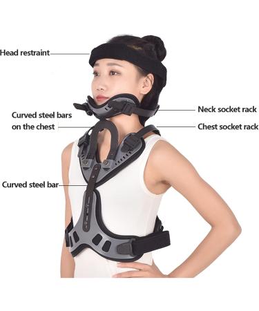 Cervical Vertebrae Thoracic Orthosis | Adjustable Head Neck & Breast Support for Rehabilitation Arthritis & Pain Relief - Blue - Buy Online on GoSupps.com