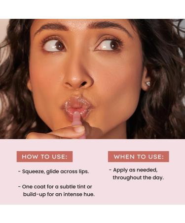 Hyphen Tinted Lip Balm - Hazel | 1% Vitamin E 2% Squalane & Peptides | Brightening Lip Balm for Dark Lips | 24h Moisturization & Hydration for Dry & Chapped Lips - 10 g peachy nude - Buy Online on GoSupps.com