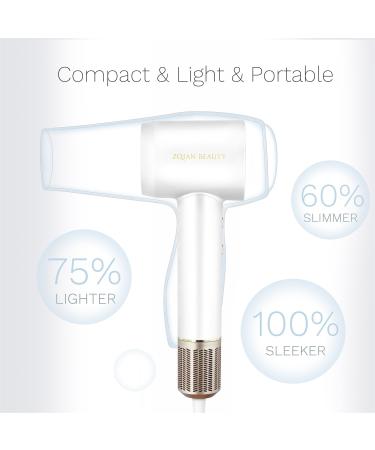 High-Speed Ionic Hair Dryer - 200 Million Negative Ions | 110 000 RPM Brushless Motor | Fast Drying & Low Noise | Magnetic Concentrator Nozzle (White) - Shop Internationally - Buy Online on GoSupps.com