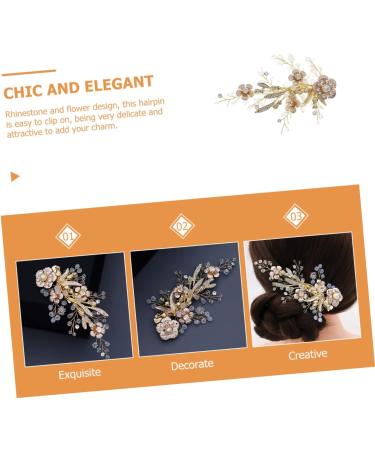 Beaupretty bridal hairpin bride hair clip flower hair clip rhinestone headpiece bridal hair hair barrettes for women hair for women wedding bride hair Wedding - Buy Online on GoSupps.com