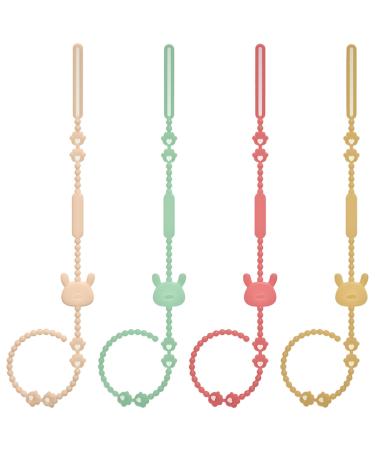 4PCS pacifier holder -Clip safe silicone pacifier clips stretchy adjustable adjustable toy belts for baby -Baby -schnuller -Chlip for strollers high chair
