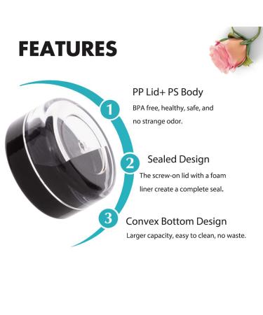 50 Pack Black 3g Sample Jars with Lids - BPA Free Cosmetic Containers for Makeup, Lotion, Eye Shadow, Powder, Lip Balms - Buy Online on GoSupps.com