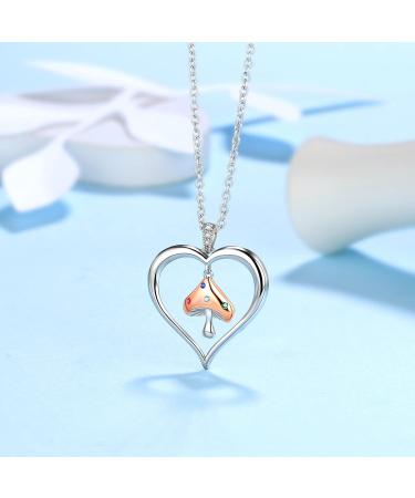 Cute Cat Necklace with Sparkling Zirconia Crystal Birthstone Pendant Necklace for Girls Womens White Gold Over 925 Sterling Silver Animal Necklace Birthstone Jewelry Sweet Present Girlfriend Sisters D Mushroom Pendant - Buy Online on GoSupps.com