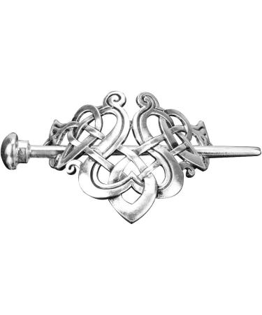 Personalized Silver Hair Clip Celtic Knot Women Party Hair Jewelry Long Hair with Stick Slide - Buy Online on GoSupps.com