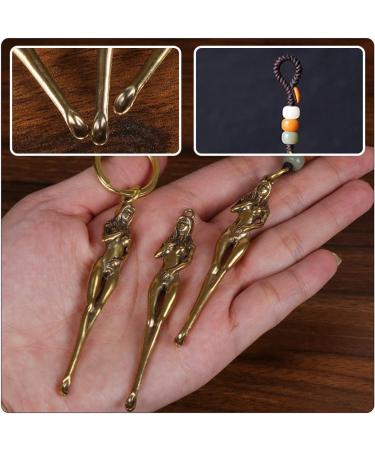 LUOZZY 3pcs Retro Brass Ear Spoons | Reusable Ear Picks with Buckle Key Ring - Buy Online on GoSupps.com