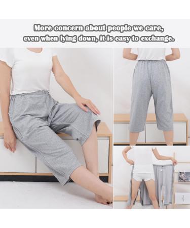 Unisex Side Zipper Patient Pants | Soft Cotton Tear Away Clothing for Home Care & Surgery | Gray X-Large - Buy Online on GoSupps.com