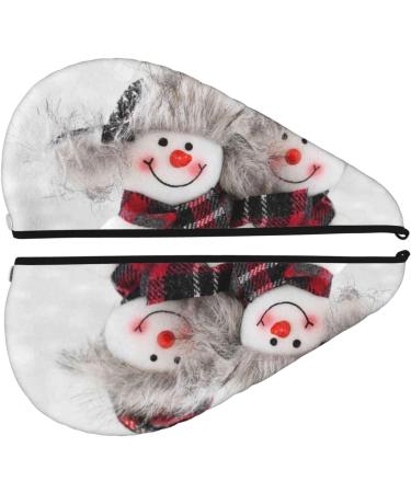 Christmas Snowman Microfiber Hair Towel - Soft Super Absorbent Coral Velvet Cap for Long Curly & Thick Hair - Buy Online on GoSupps.com