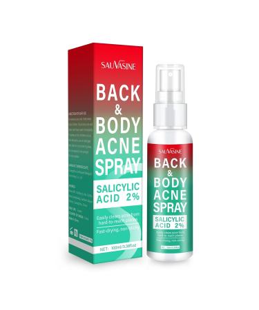Back Acne Treatment Spray Body Acne Spray Gentle Acne Oil Control Redness Smooth Skin Cleans Pores Moisturizes Easy to Use and Quick Dry Formula For All Skin Type - 3.88 oz(100ML)