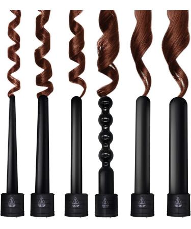 6 in 1 Curling Iron Wand Set - Interchangeable Ceramic Barrels & Heat Protective Glove - Perfect for International Shipping - Buy Online on GoSupps.com