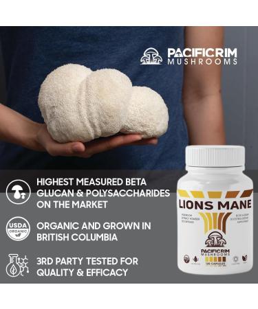 Pacific Rim Mushrooms Lion s Mane Capsules- Organic Lions Mane Mushroom 10:1 Extract With Immunomodulating Properties - Vegan Mushroom Supplement 300 Capsules 300 count (Pack of 1) - Buy Online on GoSupps.com