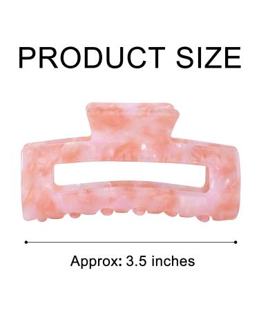 Big Claw Hair Clips - 3.3 Inch Tortoise & Pink Banana Hair Clips for Women & Girls - Strong Hold French Design Celluloid Leopard Print - 2 Packs, B.Bright Color - Buy Online on GoSupps.com