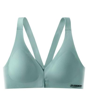 TDEOK Bustier Women Padded Racerback Plus Size Unlined Underwire Full Coverage Bras Uncomfortable Blue XXL