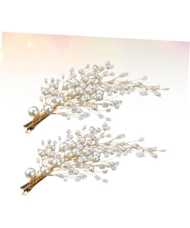 DOITOOL 1 Pair Pearl Hairpins Wedding Headdress Bridal Hair Accessories Hair Clips Wedding Headpiece for Bride Pearl Hair Accessories Flower Hairpins Bride Hairpins Modeling Headgear Beads - Buy Online on GoSupps.com
