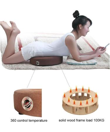 40CM Smokeless Moxibustion Cushion Round Solid Wood Sitting Moxibustion Bench 360 Rotatable Vent Adjust Temperature Moxibustion Heating Pad for Yoga Relax Body Relax - Buy Online on GoSupps.com