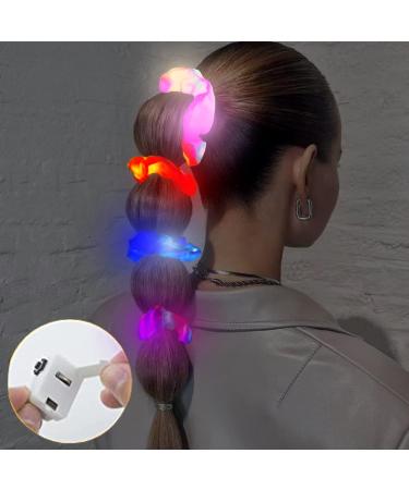 10PCS LED Hair Scrunchies with Zipper Pocket | 3 Light Modes | Summer Glow Accessories - Mermaid 10 - Buy Online on GoSupps.com